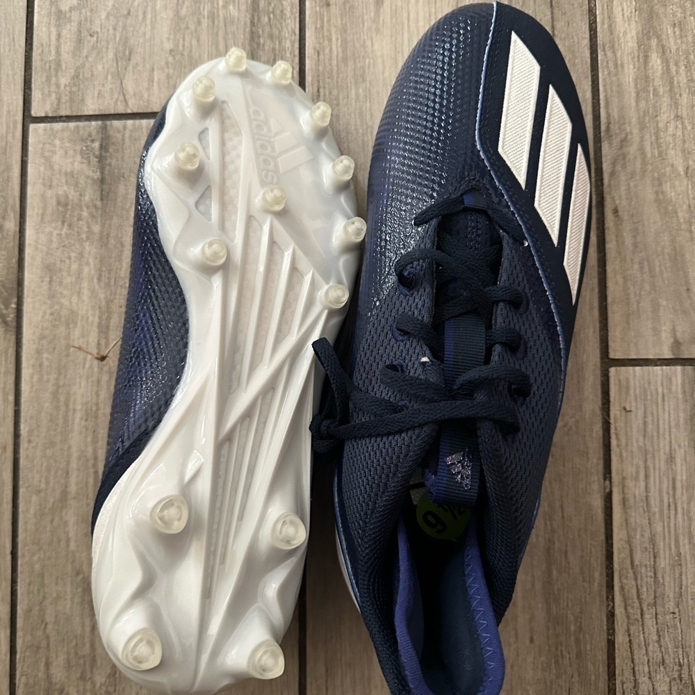 Adidas Adizero Scorch Football Cleats Navy Blue/White FX4250 Men's Size NWOB - Picture 6 of 9